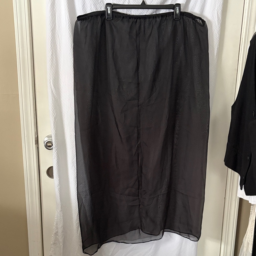 NWOT Whimsigoth Black Chiffon Sheer/See through Layering Skirt in Size XXL